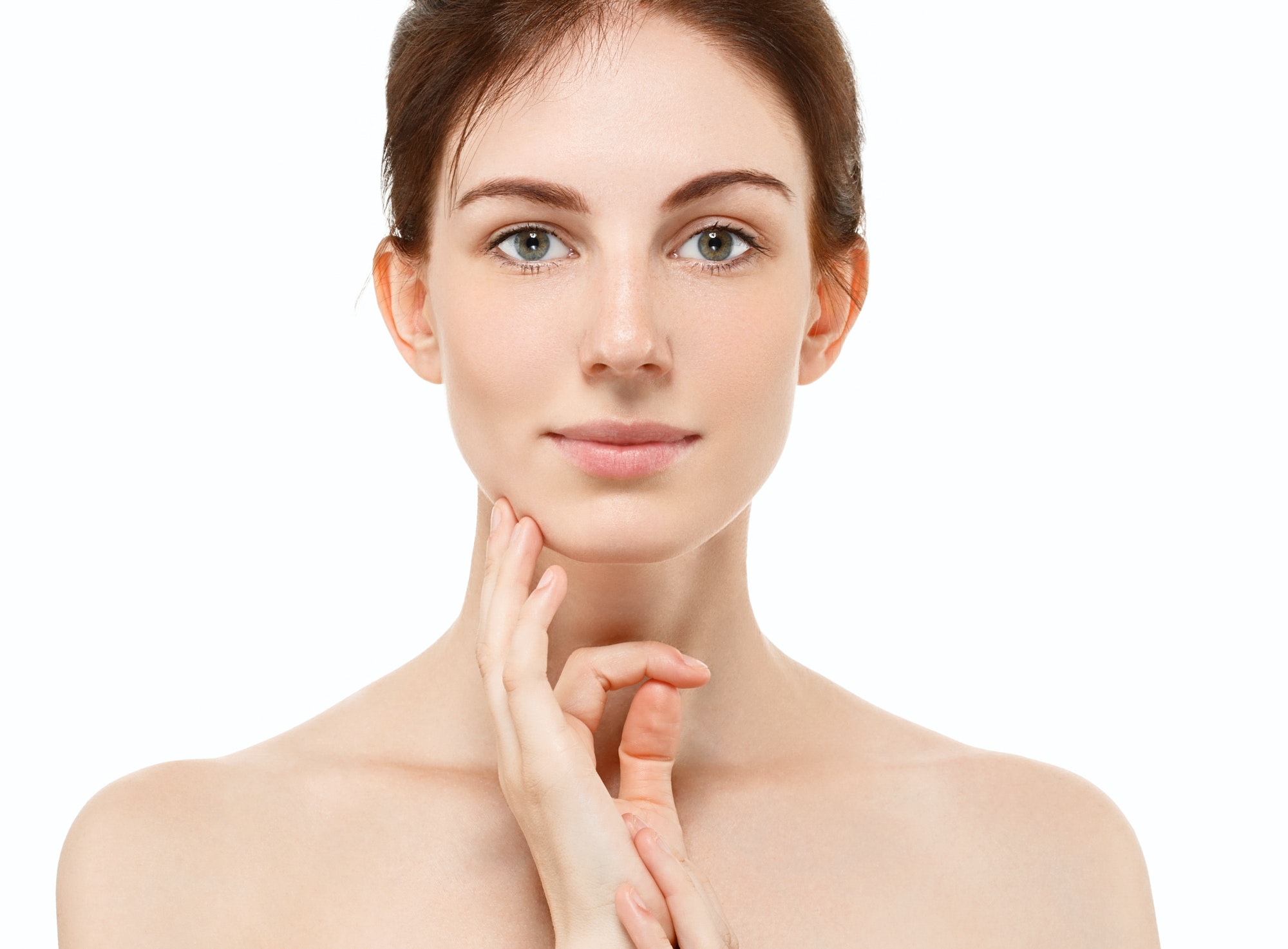 Beauty face skin young attractive model